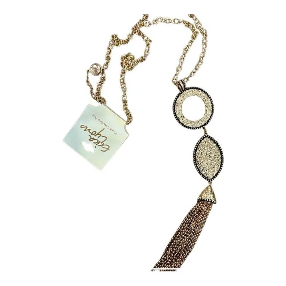 Erica Lyons gold tone pendant necklace NWT